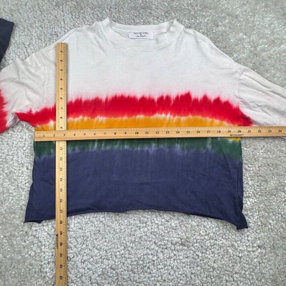 Daydreamer Free People Rainbow Wash Cropped Long Sleeve Tee - Picture 8 of 11